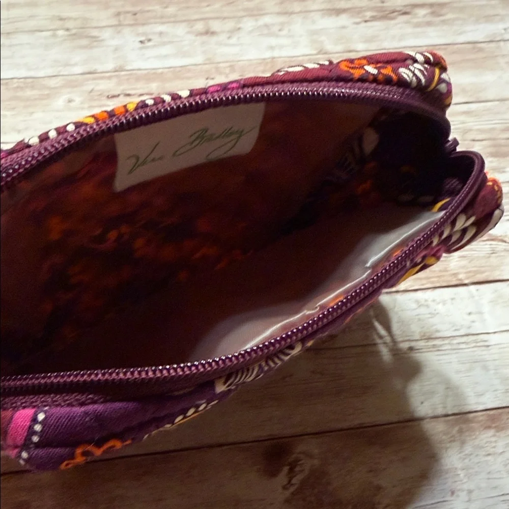 Vera Bradley Safari Sunset retired Purple and Orange Floral Cosmetic Bag